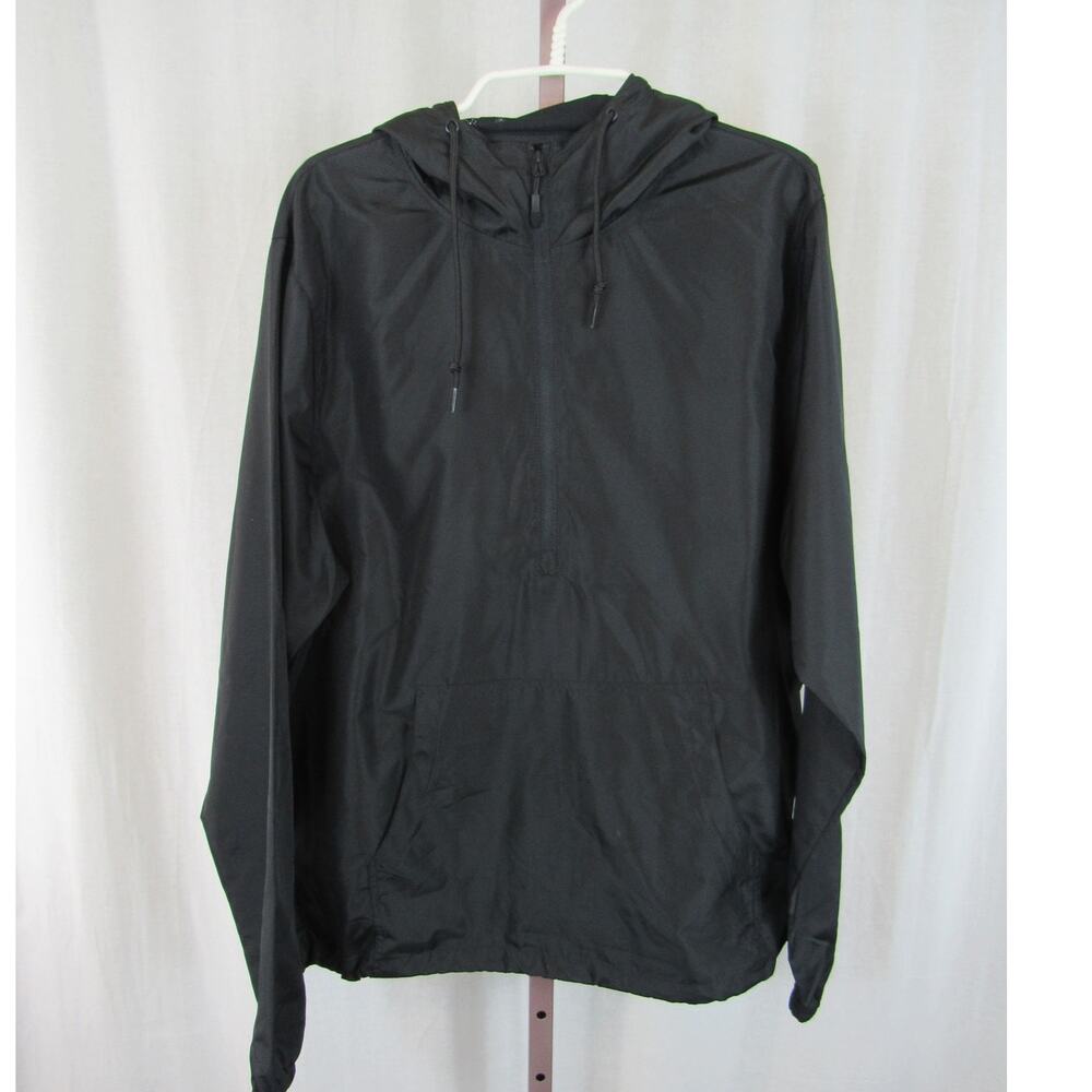 Independent Trading Company Large Black Quarter-Zip Windbreaker Pullover Jacket